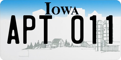 IA license plate APT011