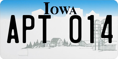 IA license plate APT014