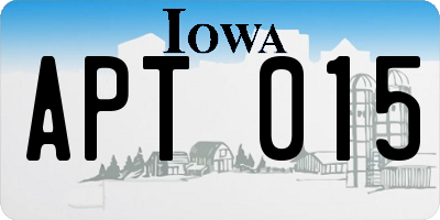 IA license plate APT015