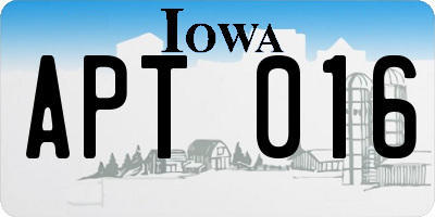 IA license plate APT016
