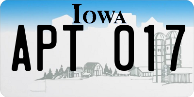 IA license plate APT017