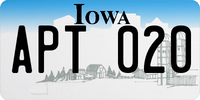 IA license plate APT020