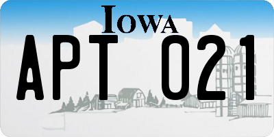 IA license plate APT021