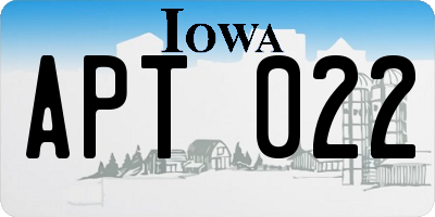IA license plate APT022