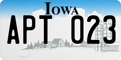 IA license plate APT023