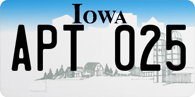 IA license plate APT025