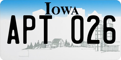 IA license plate APT026