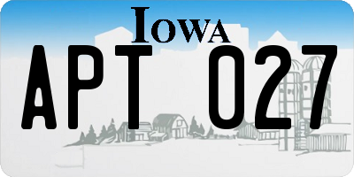 IA license plate APT027
