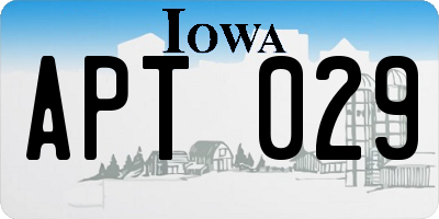IA license plate APT029