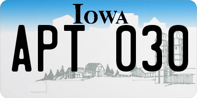 IA license plate APT030