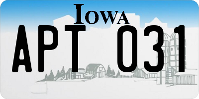 IA license plate APT031