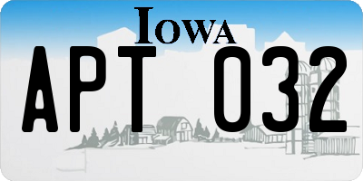IA license plate APT032