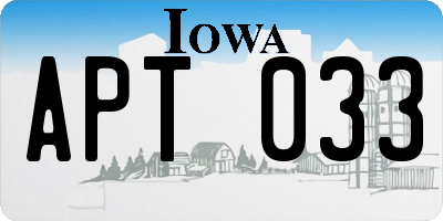 IA license plate APT033