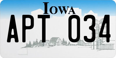IA license plate APT034