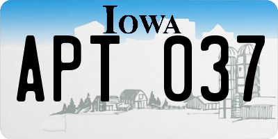 IA license plate APT037