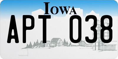 IA license plate APT038