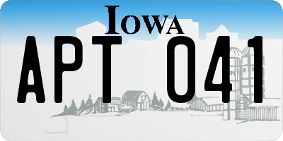 IA license plate APT041