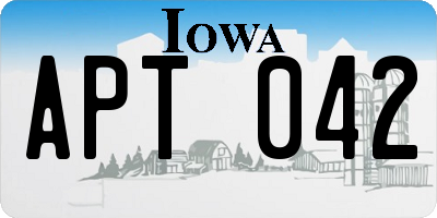 IA license plate APT042