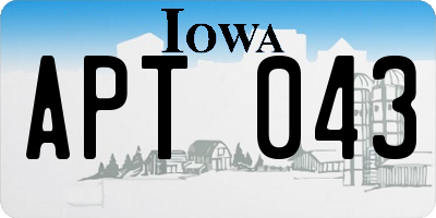 IA license plate APT043