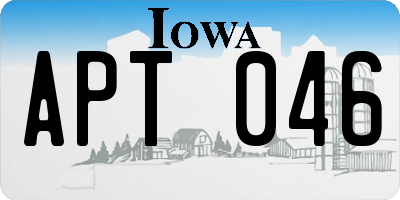 IA license plate APT046