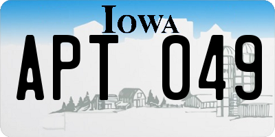 IA license plate APT049