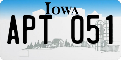 IA license plate APT051