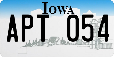 IA license plate APT054