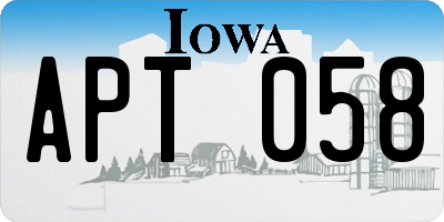 IA license plate APT058