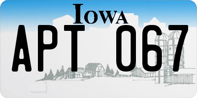 IA license plate APT067