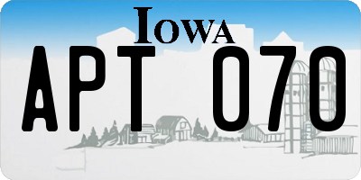 IA license plate APT070