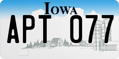 IA license plate APT077