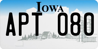 IA license plate APT080