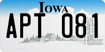 IA license plate APT081