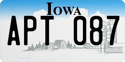 IA license plate APT087