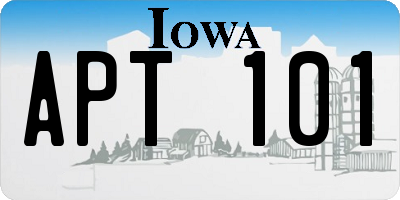 IA license plate APT101