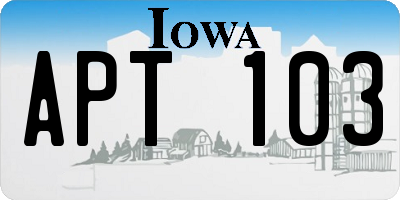 IA license plate APT103