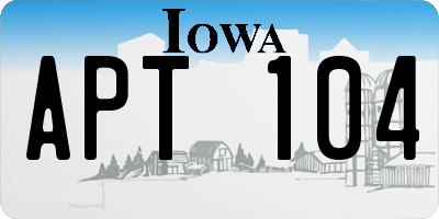 IA license plate APT104