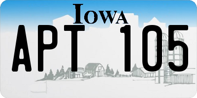 IA license plate APT105