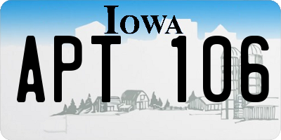 IA license plate APT106