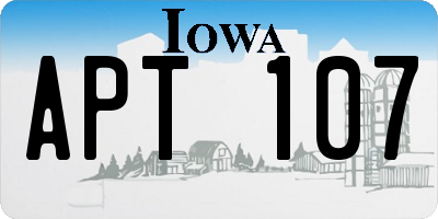 IA license plate APT107