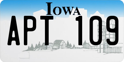 IA license plate APT109