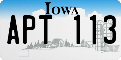 IA license plate APT113