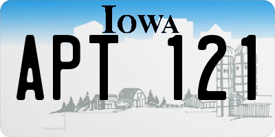IA license plate APT121