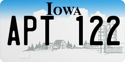 IA license plate APT122