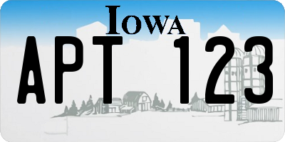 IA license plate APT123