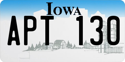 IA license plate APT130