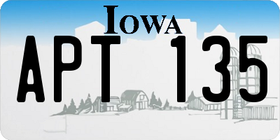 IA license plate APT135