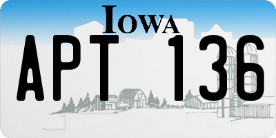 IA license plate APT136