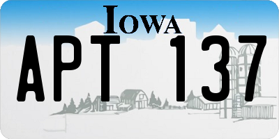 IA license plate APT137