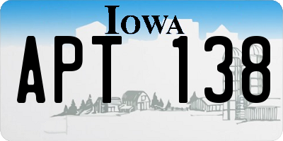 IA license plate APT138